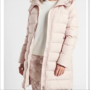 Athleta downtown parka soft pink